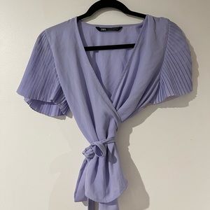 Zara wrap blouse - periwinkle